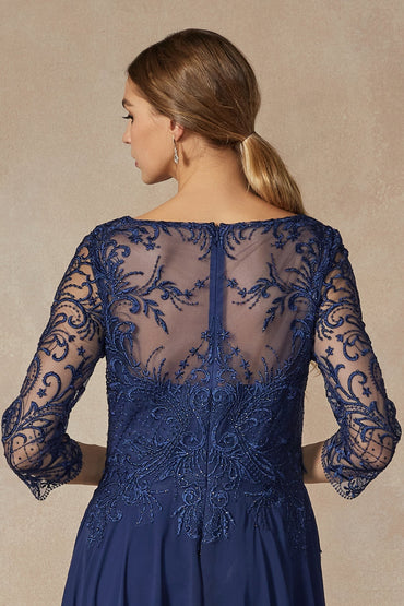 Embroidered Lace Beaded Bodice Long Mother Of The Bride Dress JTM11 Sale-1