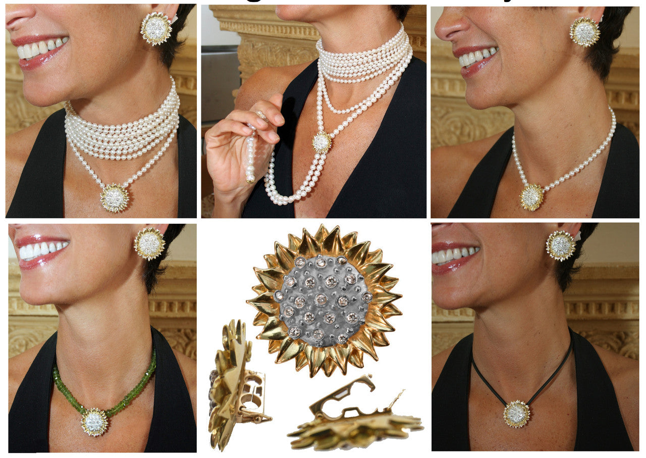 Pearl Lariat- Flower Cap tips in 18K Gold