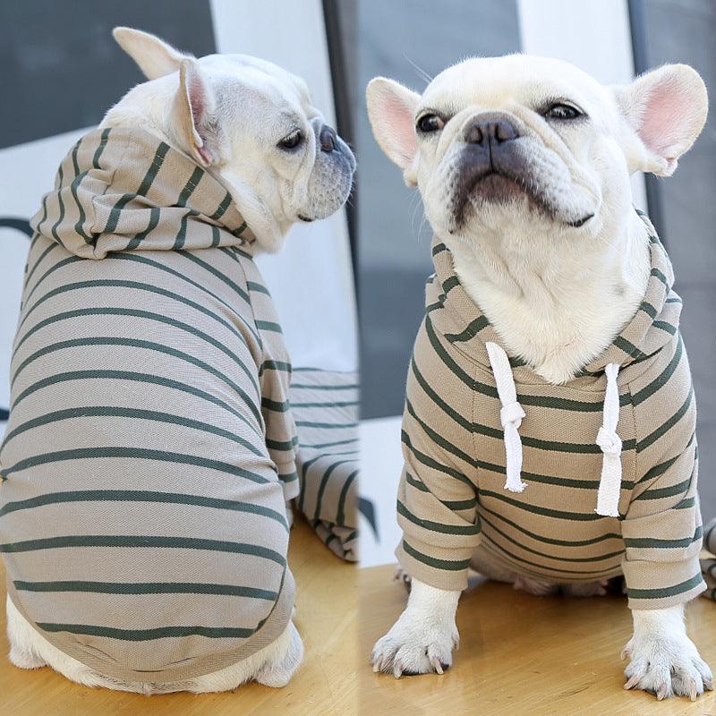 Striped Pet Dog Cat Hoodie Sweater - Stylish And Cozy Apparel For Your Furry Friend-7