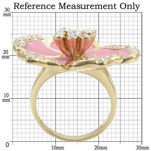 0W376 - Gold Brass Ring with Top Grade Crystal in Clear