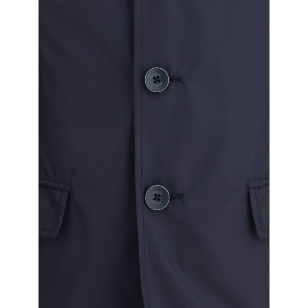 Herno Blue Polyester Jackets And Coat