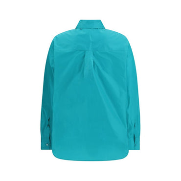 Fendi Blue Silk Dress Shirt