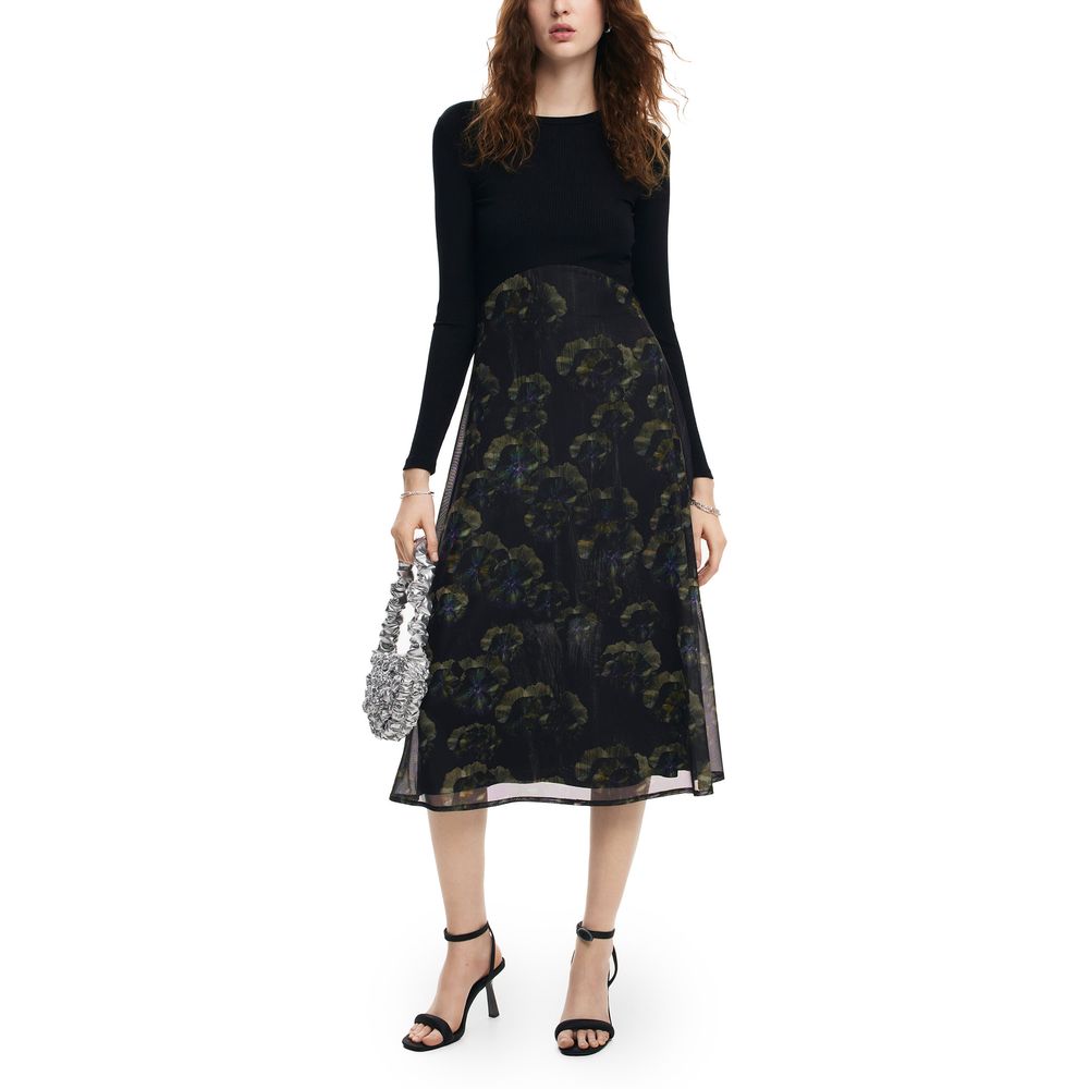 Desigual Black Polyester Casual Dress