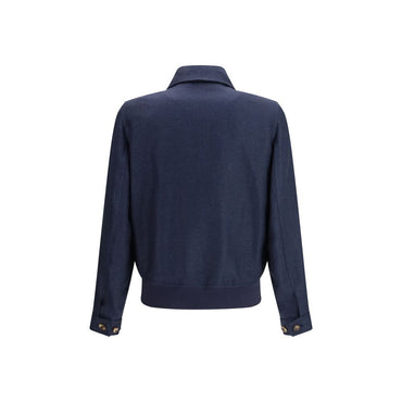 Brunello Cucinelli Blue Silk Coat