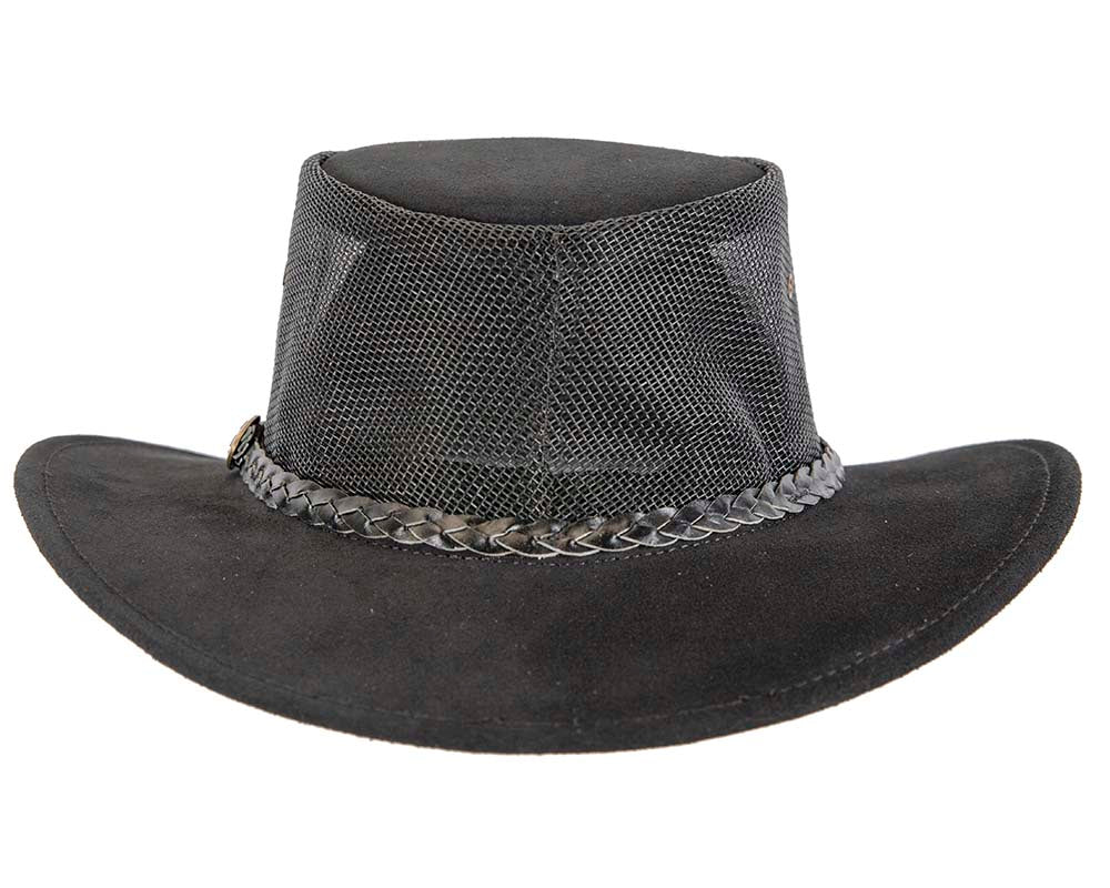 Black Australian Suede Leather Cooler Jacaru Hat