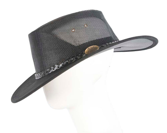 Black Australian Suede Leather Cooler Jacaru Hat