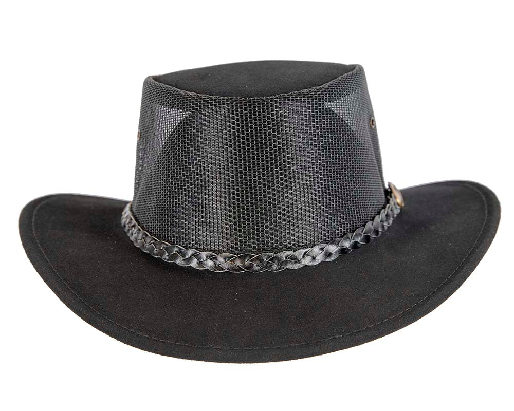 Black Australian Suede Leather Cooler Jacaru Hat