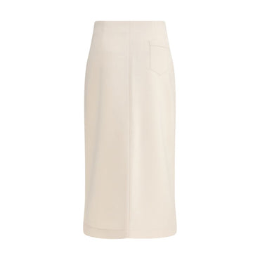 Fabiana Filippi Beige Modal Midi Skirt