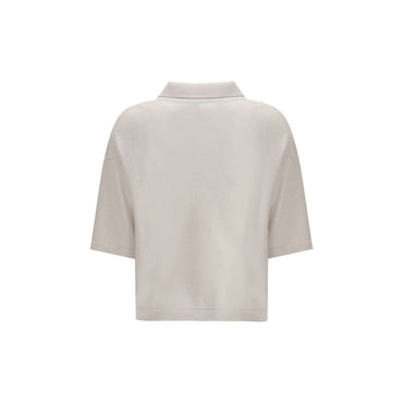 Allude Beige Cashmere Polo Shirt