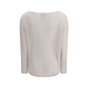 Allude White Cashmere Sweater