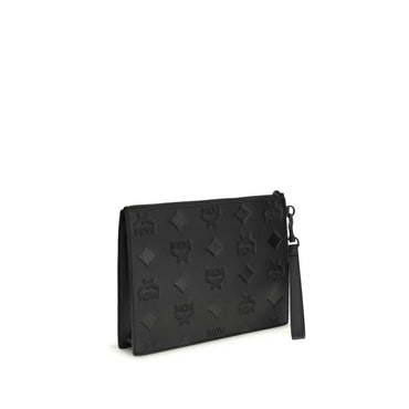 MCM Black Calf Leather Bos Taurus Clutch Bag