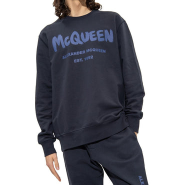 Alexander McQueen Blue Cotton Sweatshirt