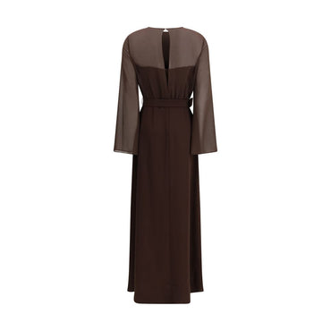 P.A.R.O.S.H. Brown Polyester Casual Dress