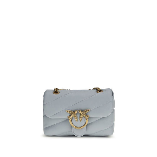 PINKO Blue Calf Leather Bos Taurus Shoulder Bag