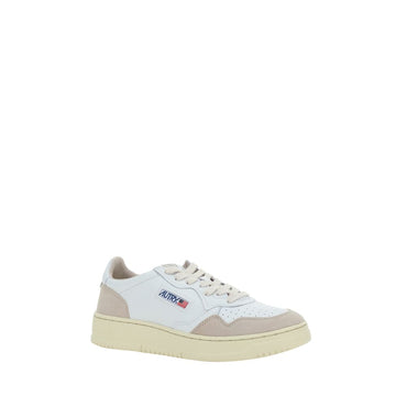 Autry White Calf Leather Bos Taurus Low Top Sneakers