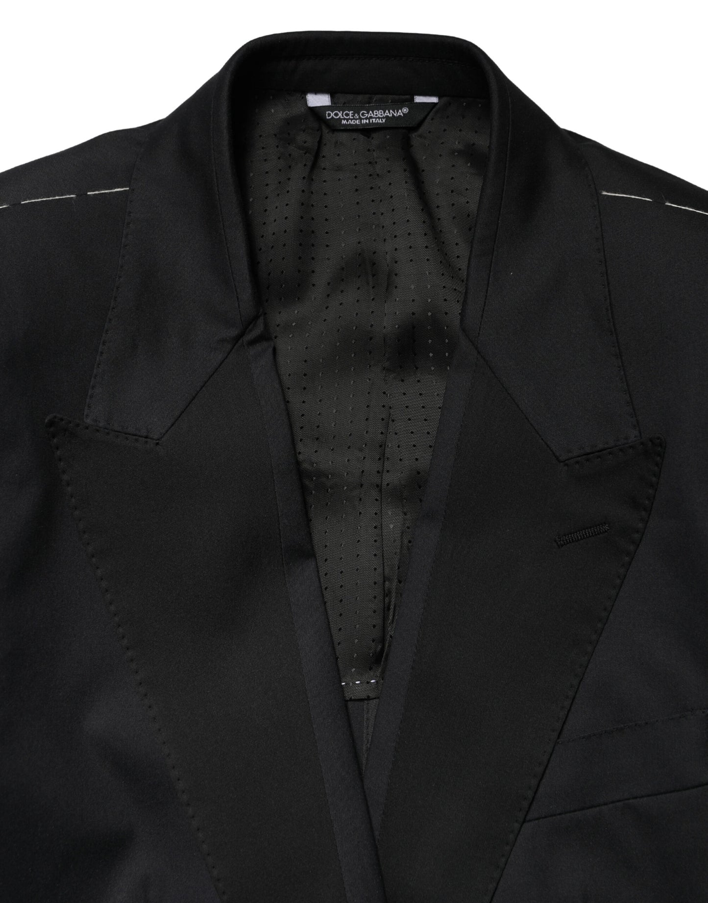 Dolce & Gabbana Black Cotton Single Breasted 2 Piece Suit