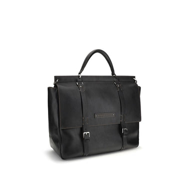 Brunello Cucinelli Black Calf Leather Bos Taurus Luggage And Travel