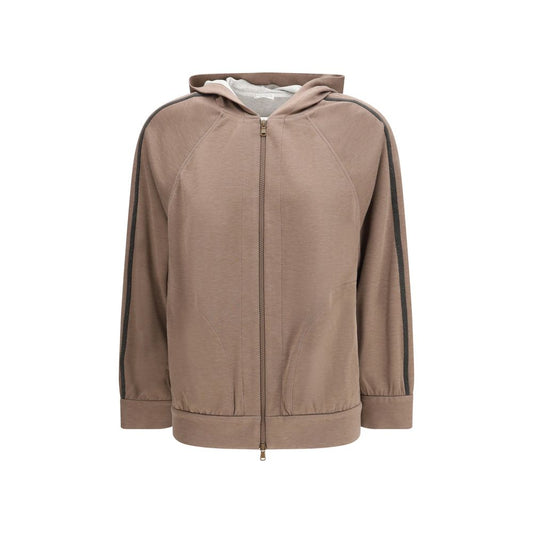 Brunello Cucinelli Brown Silk Sweatshirt