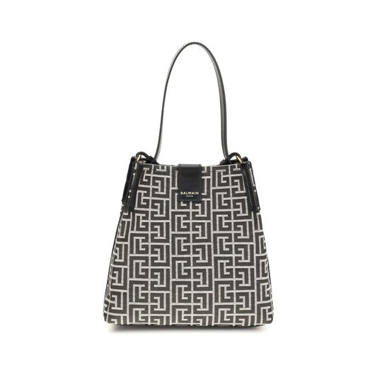 Balmain Black Cotton Shoulder Bag