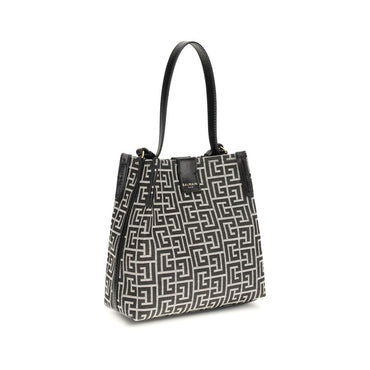 Balmain Black Cotton Shoulder Bag