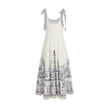 Alemais White Linen Casual Dress