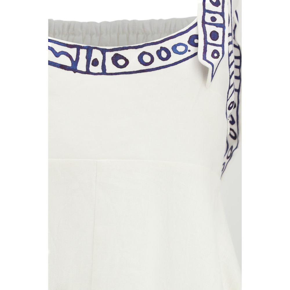 Alemais White Linen Casual Dress