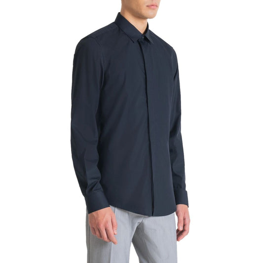 Antony Morato Blue Cotton Dress Shirt