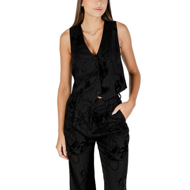 Desigual Black Polyester Waistcoat
