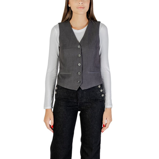Only Gray Polyester Waistcoat
