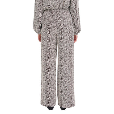 ICHI Brown Polyester Casual Pants