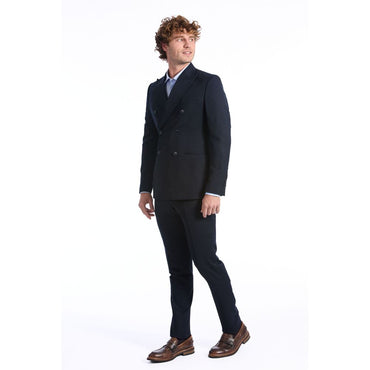 Baldinini Trend Blue Wool Two-Piece Suit