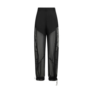 PINKO Black Polyester Casual Pants