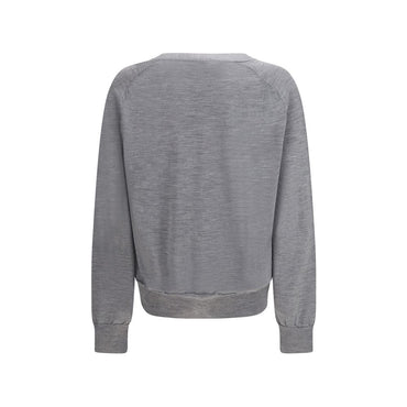 Ami Paris Gray Merino Wool Cardigan