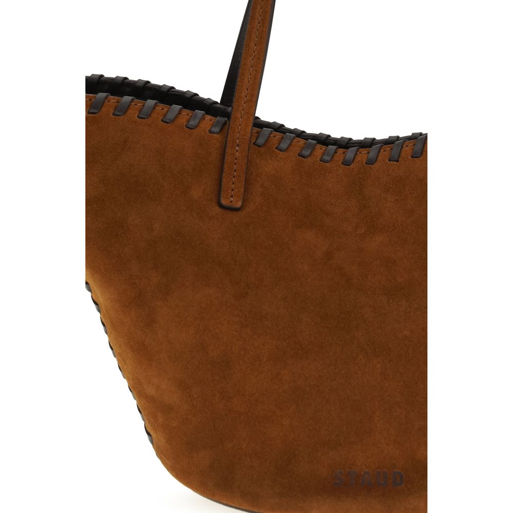 Staud Brown Calf Leather Bos Taurus Handbag