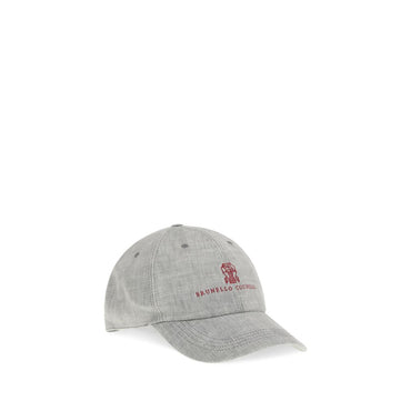 Brunello Cucinelli Gray Linen Cap (Baseball Hat)