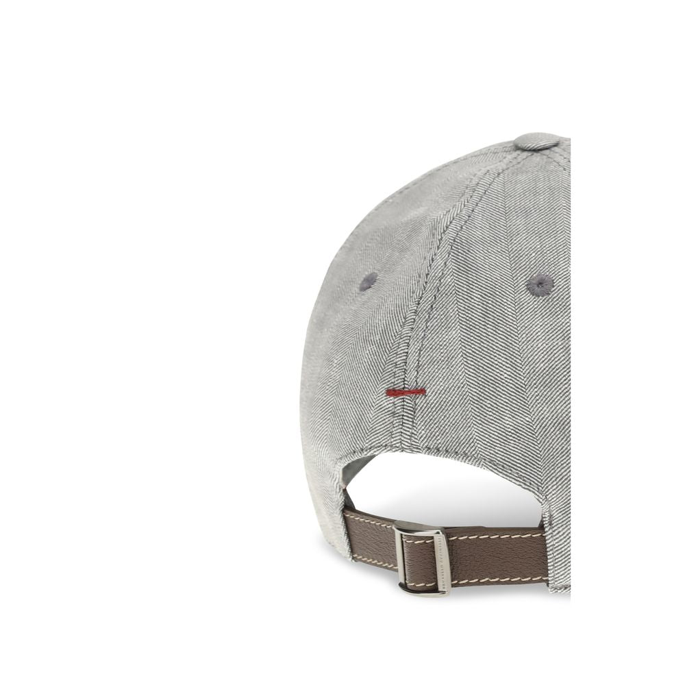 Brunello Cucinelli Gray Linen Cap (Baseball Hat)