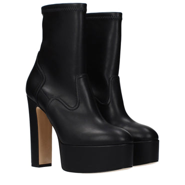 Casadei Black Leather Ankle Boots