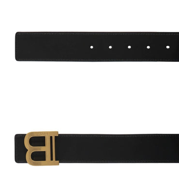 Balmain Black Leather Regular Belt