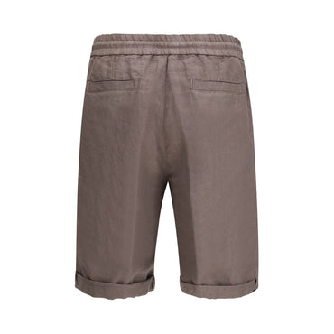 Brunello Cucinelli Brown Linen Bermuda Shorts