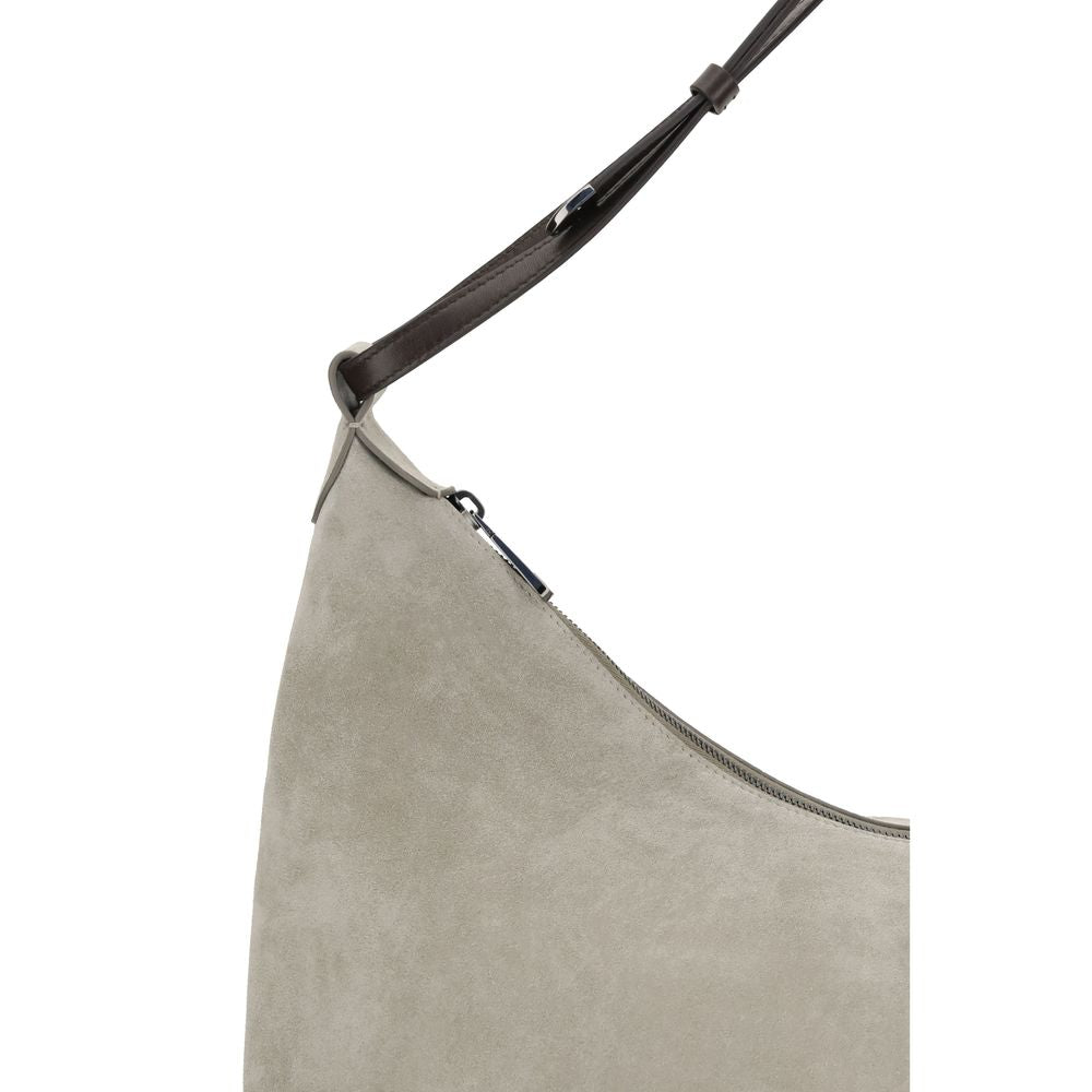 Brunello Cucinelli Gray Calf Leather Bos Taurus Shoulder Bag