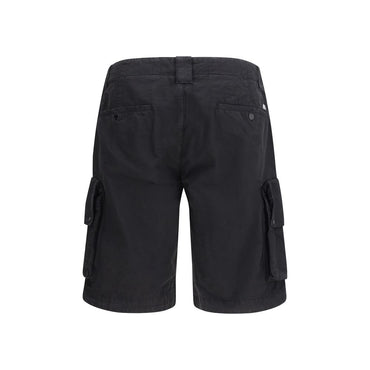 C.P. Company Black Cotton Bermuda Shorts
