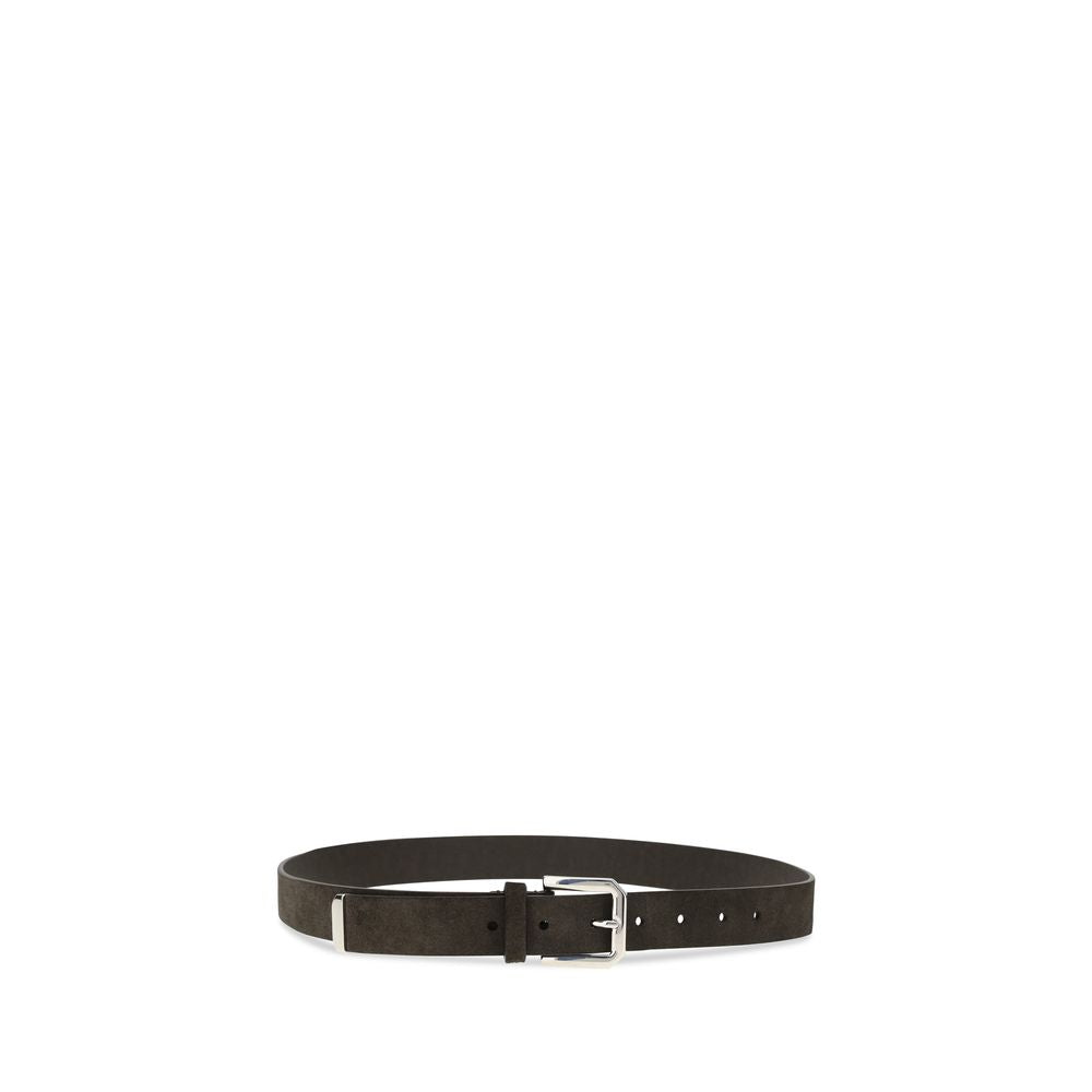 Brunello Cucinelli Black Calf Leather Bos Taurus Regular Belt