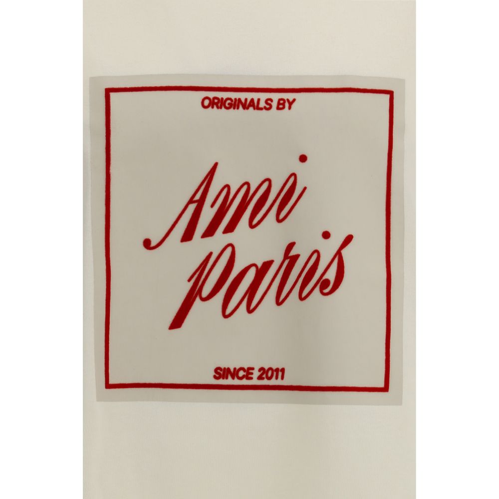 Ami Paris Beige Cotton T-Shirt