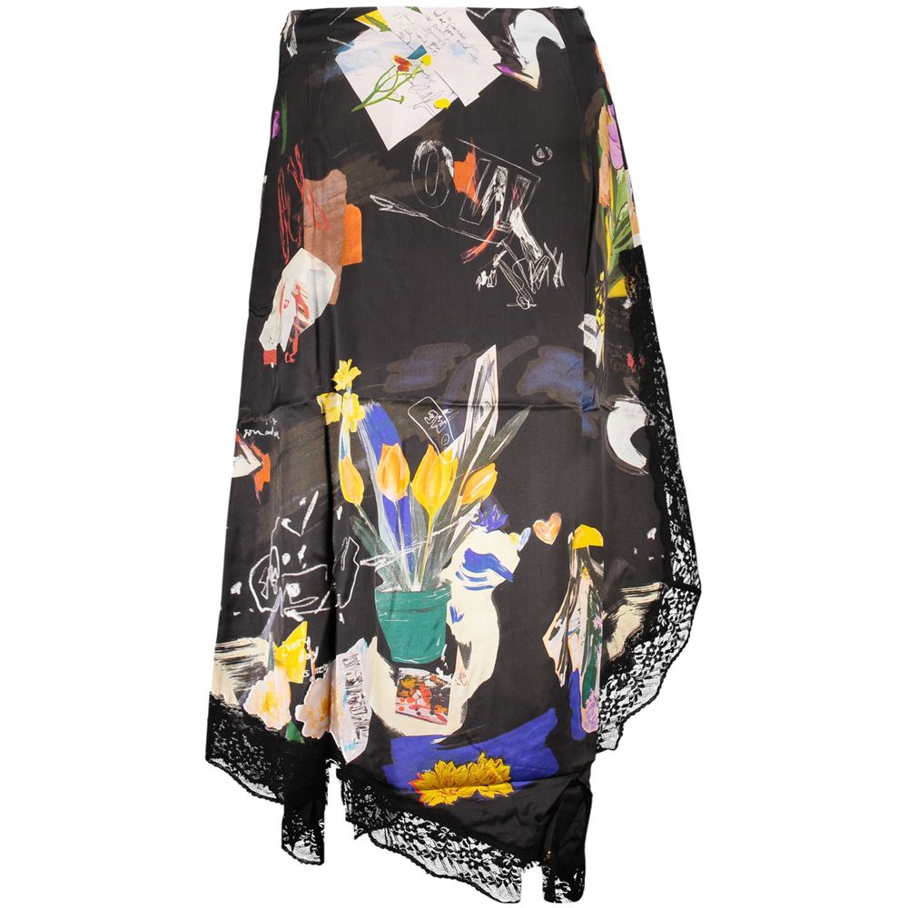 Desigual Black Polyamide Long Skirt