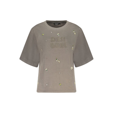 Desigual Grigio Cotton Women Sweatshirt