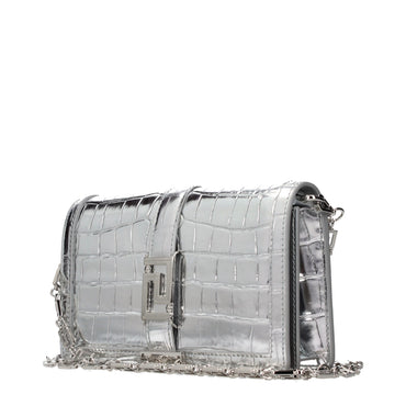 Versace Gray Leather Crossbody Bag
