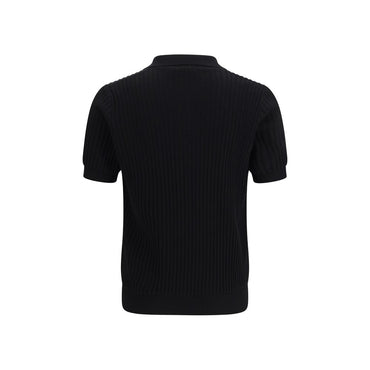 Roberto Collina Black Cotton Polo Shirt