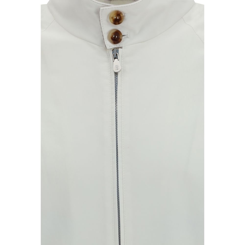 Brunello Cucinelli White Cotton Full-Length Jacket