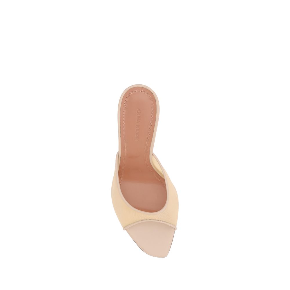 Amina Muaddi Beige Nylon Slippers