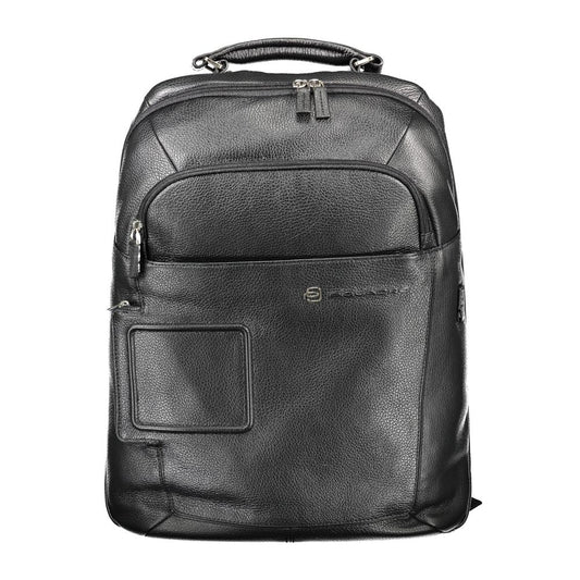 Piquadro Black Leather Men's Backpack